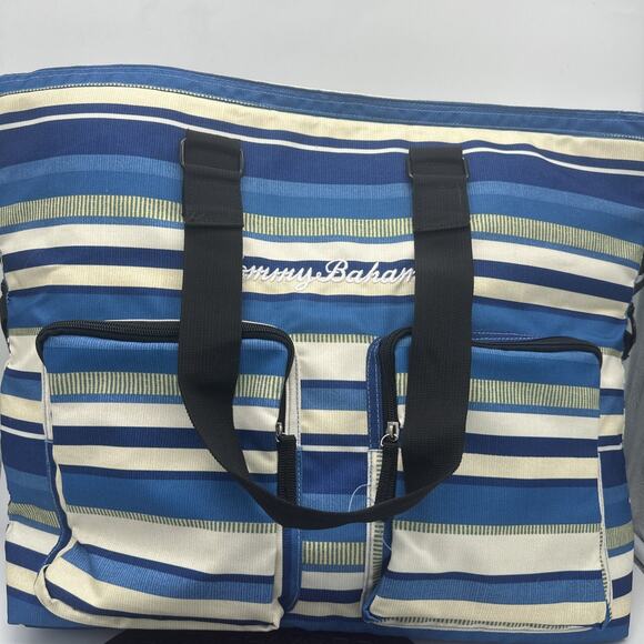 Tommy Bahama Canvas Fold Up Insulated Cooler Tote EUC - Picture 1 of 5